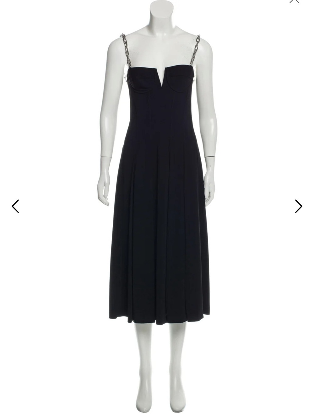 Alexander Wang Black Midi Dress with Chain Straps